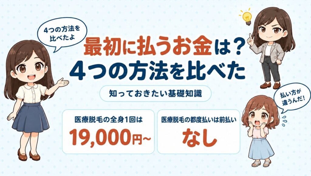 脱毛の最初に払うお金の比較