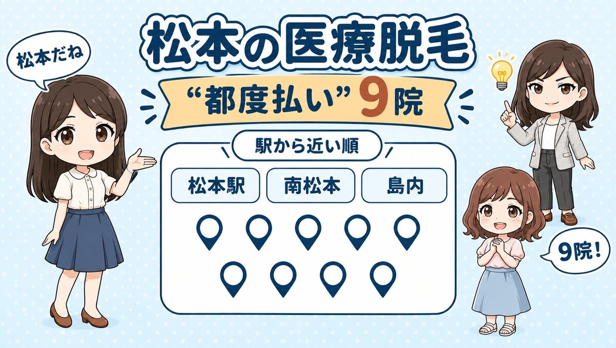 松本の医療脱毛 都度払い9院