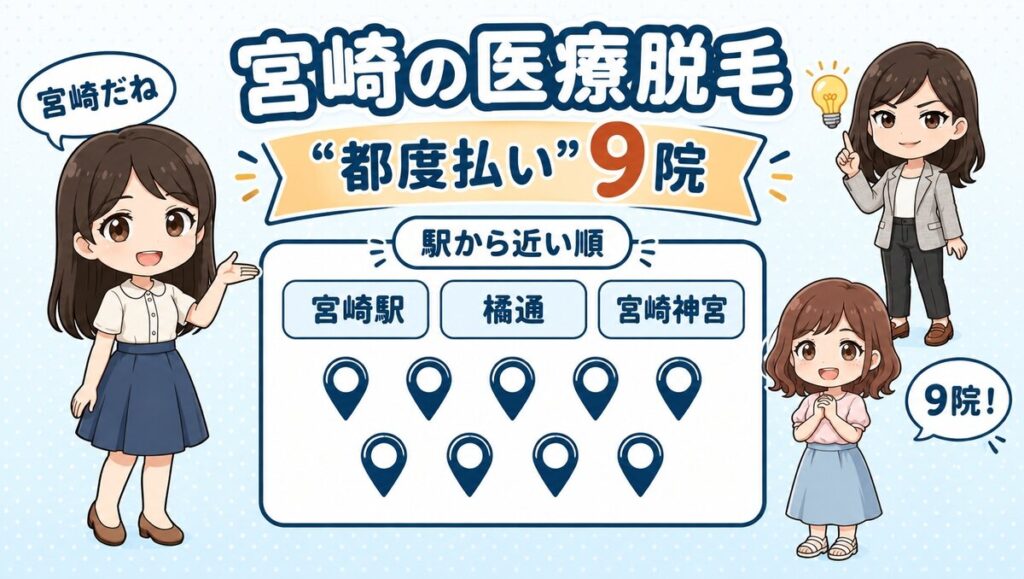 宮崎の医療脱毛 都度払い9院