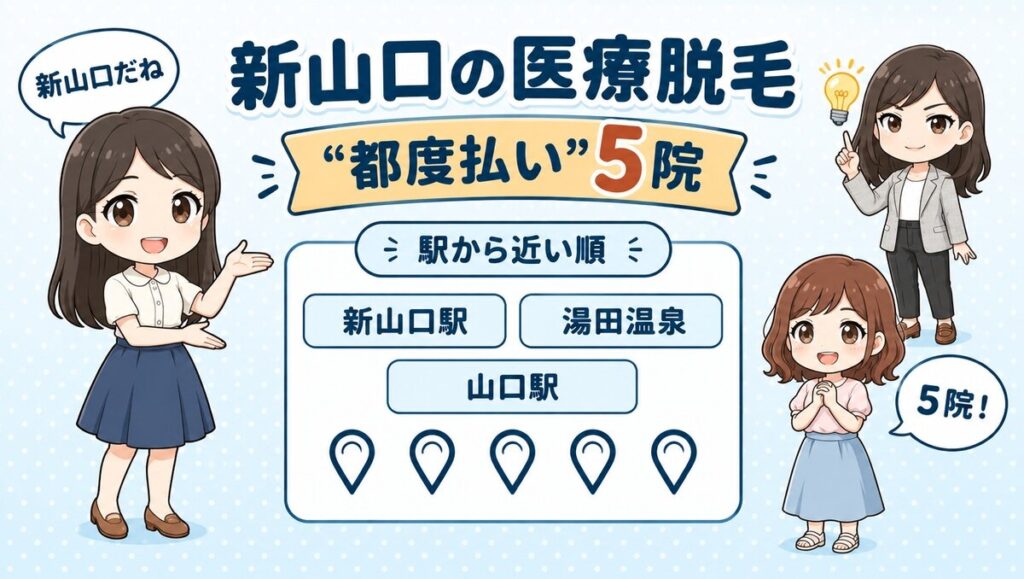 新山口の医療脱毛 都度払い5院