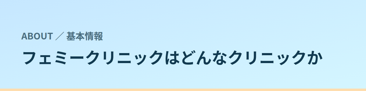 フェミークリニックはどんなクリニックか