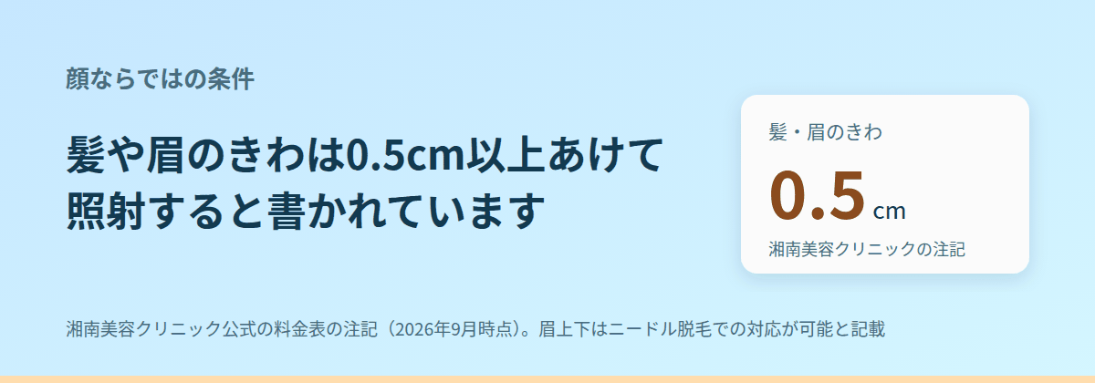 顔は凹凸が多く、出力の調整が要る部位だと説明されている