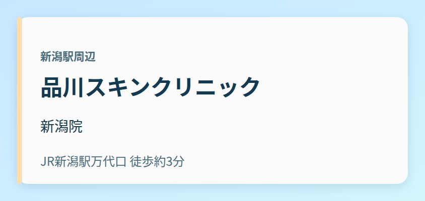 品川スキンクリニック 新潟院