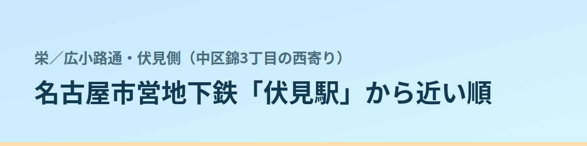広小路通・伏見側（中区錦3丁目の西寄り）の都度払い
