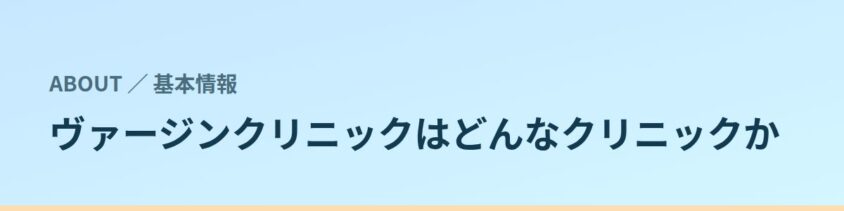ヴァージンクリニックはどんなクリニックか(基本情報)
