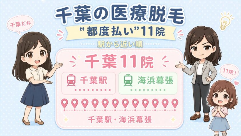 千葉にある医療脱毛「都度払い」11院【後悔しない選び方も解説】｜千葉駅・海浜幕張を駅から近い順に