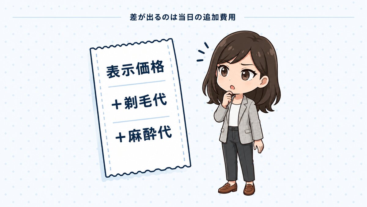 差が出るのは当日の追加費用