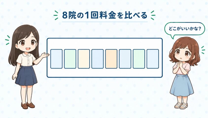 8院の1回料金を比べる