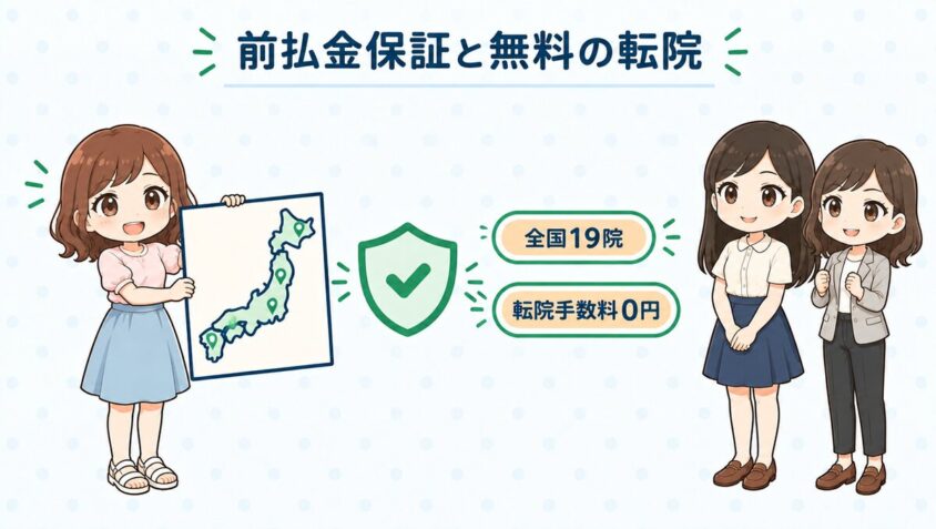 前払金保証と全国19院への無料の転院
