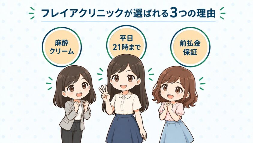 フレイアクリニックが選ばれる3つの理由