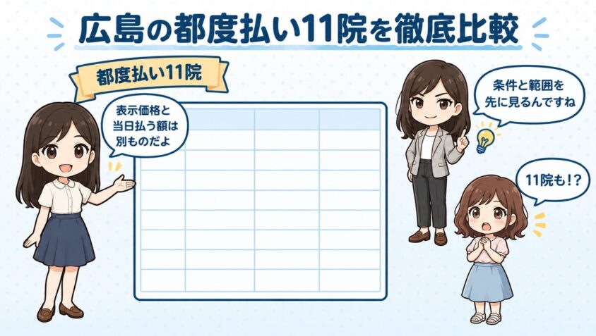広島の都度払い11院を徹底比較