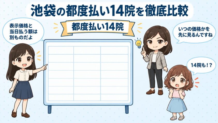 池袋の都度払い14院を徹底比較