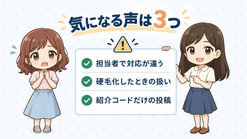 カノアクリニックの気になる声は3つ