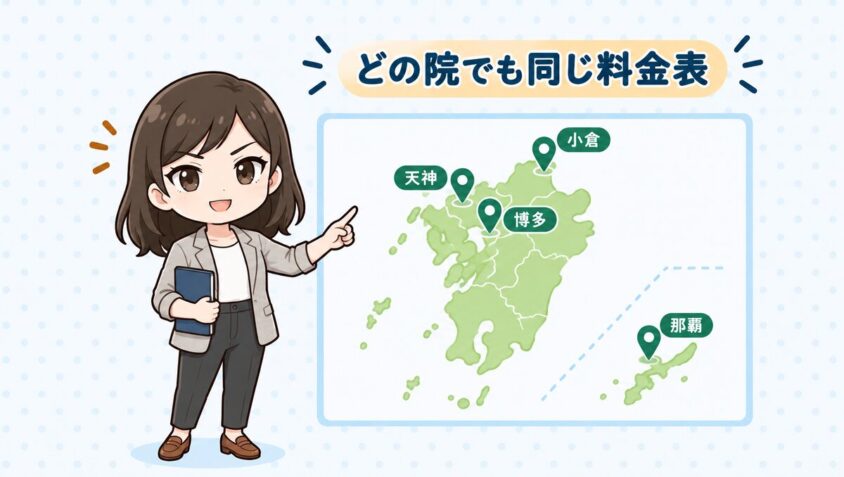 福岡の3院は同じ料金表