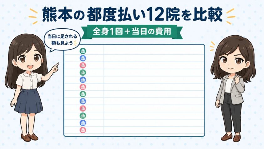 熊本の都度払い12院を比較するポイント