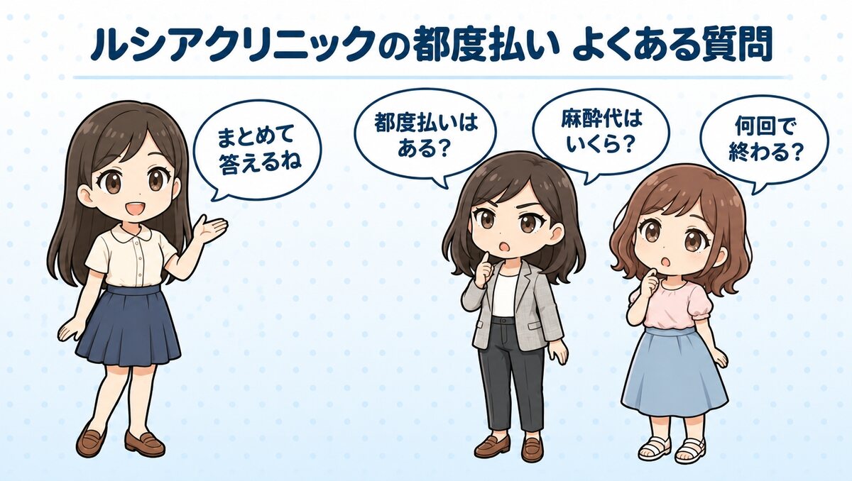ルシアクリニックの都度払いのよくある質問