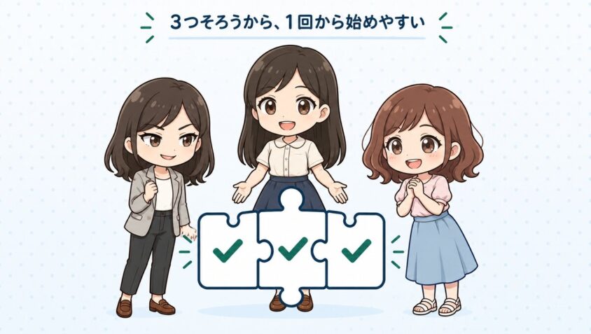 3つの理由がそろうから1回ずつでも始めやすい
