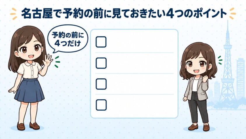 名古屋で予約の前に見ておきたい4つのポイント