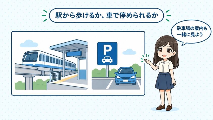 沖縄は駅で測れない院がある。停められるかを一緒に見る