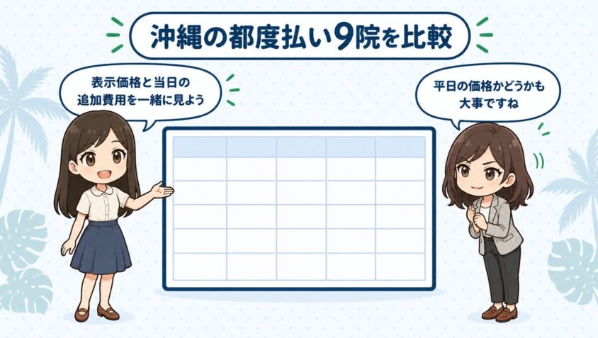 沖縄の都度払い9院を徹底比較