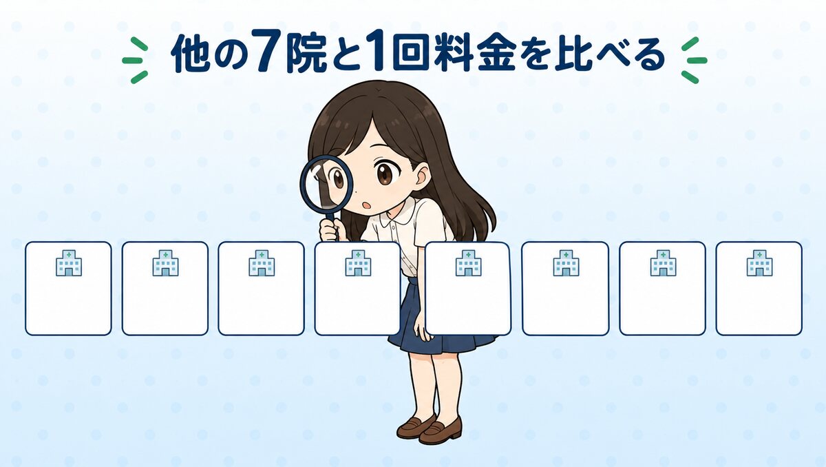 レジーナクリニックと他の7院の1回料金を比べる