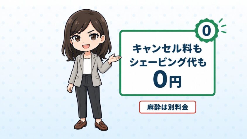 キャンセル料もシェービング代も0円