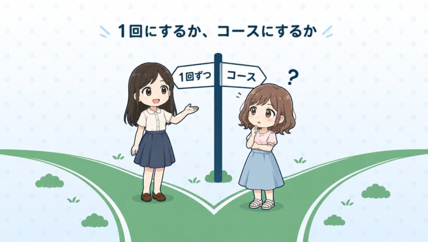 1回にするかコースにするか