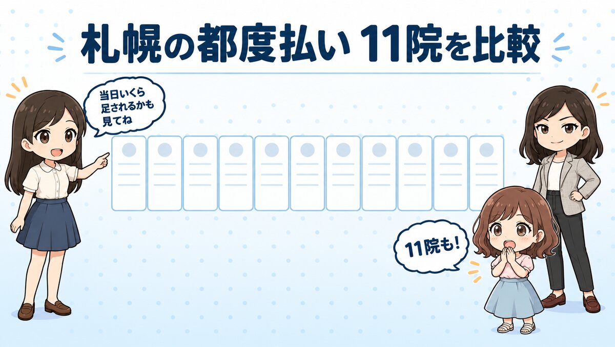 札幌の都度払い11院を徹底比較