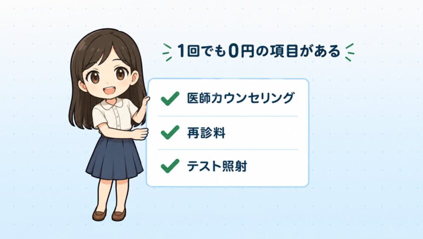 1回の契約でも0円の項目がある