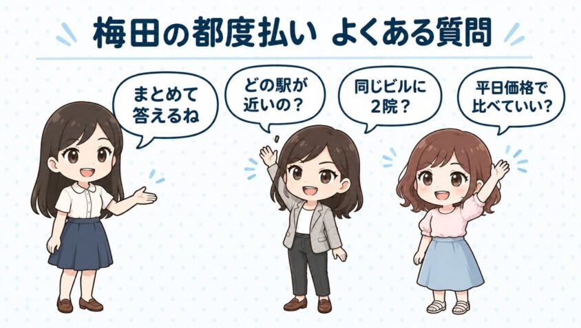 梅田の都度払いのよくある質問
