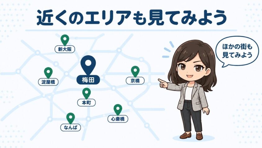 梅田の近くのエリアの都度払い